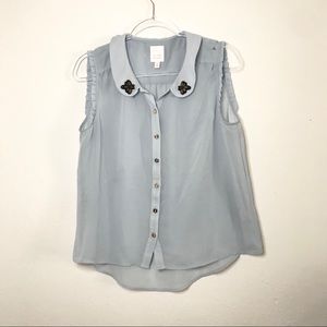 Lauren Conrad Ruffled Peter Pan Collar Tank